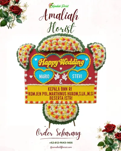 Karangan Papan Bunga Pernikahan di Sidakaton